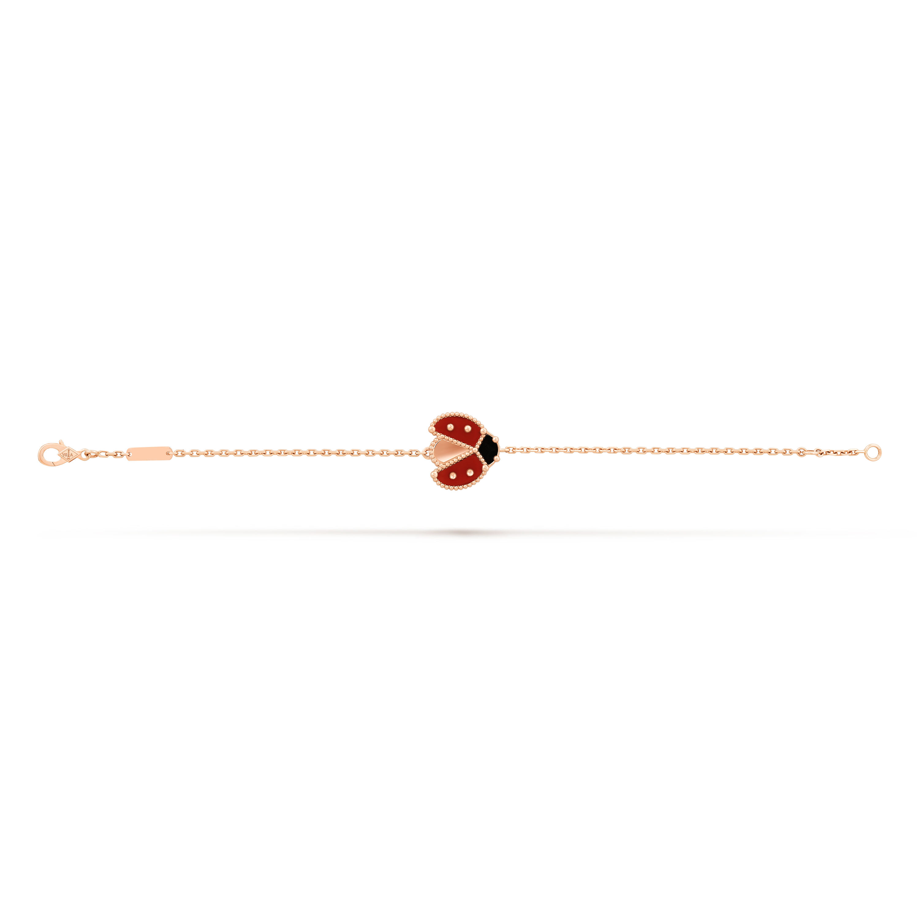 VCA Lucky Spring Carnelian, Onyx, open wings ladybug, VCARP7R100 — view 4