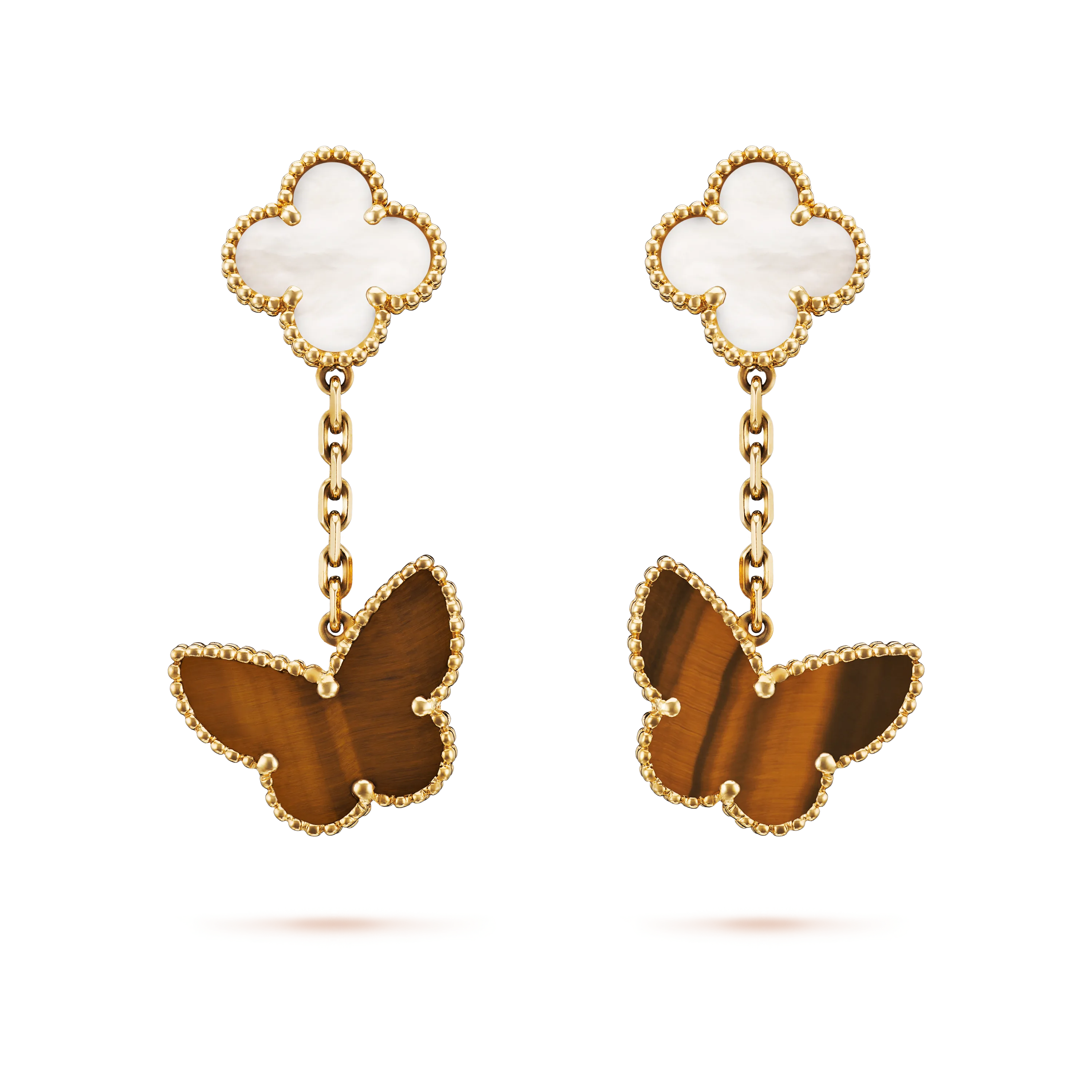 VCA Lucky Alhambra Mother-of-Pearl, Tiger Eye, 2 motifs, VCARD79800