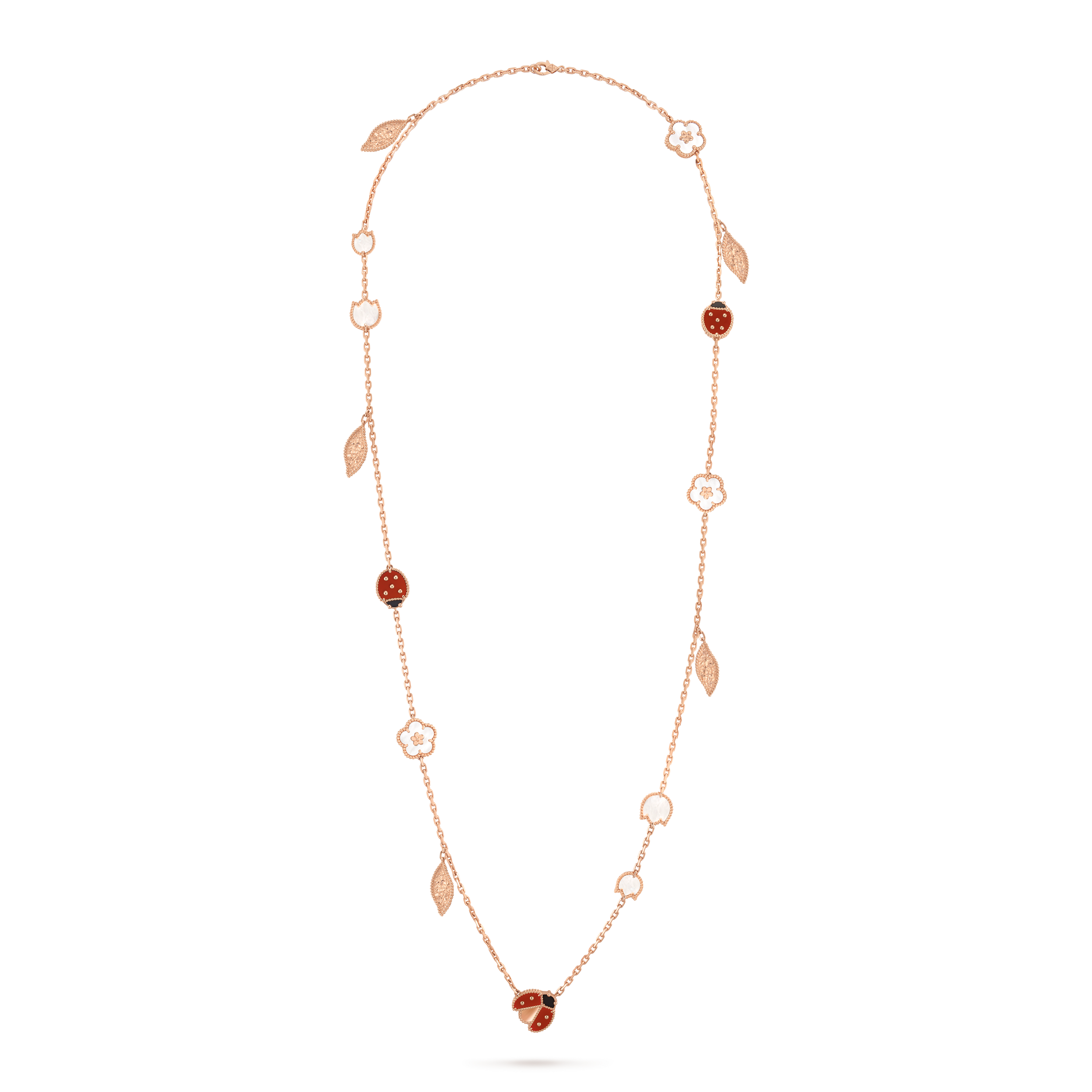 VCA Lucky Spring Carnelian, Mother-of-Pearl, Onyx, 15 motifs, VCARP7RT00 — view 3