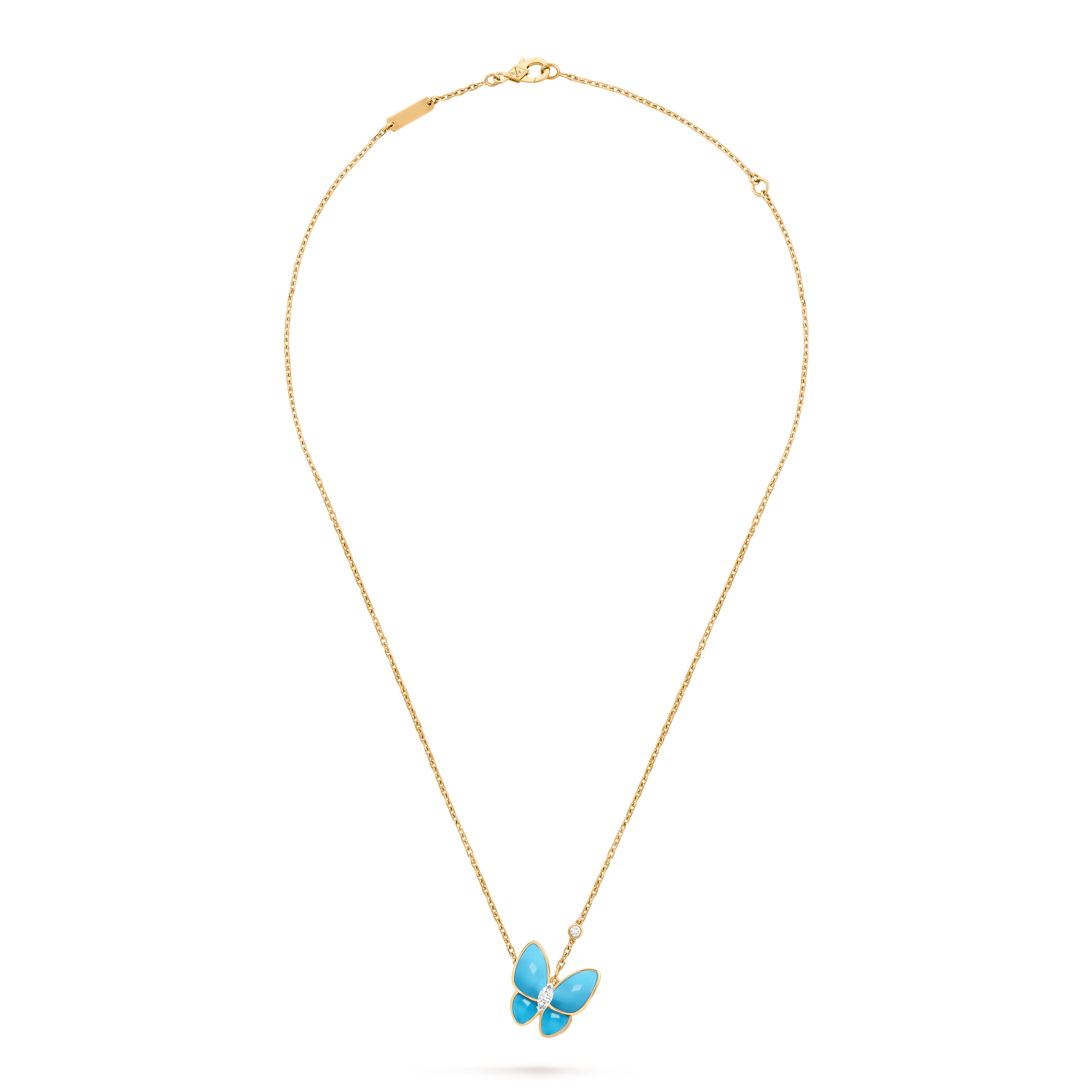 VCA Two Butterfly Diamond, Turquoise, 1 motif, VCARP7UP00 — view 2