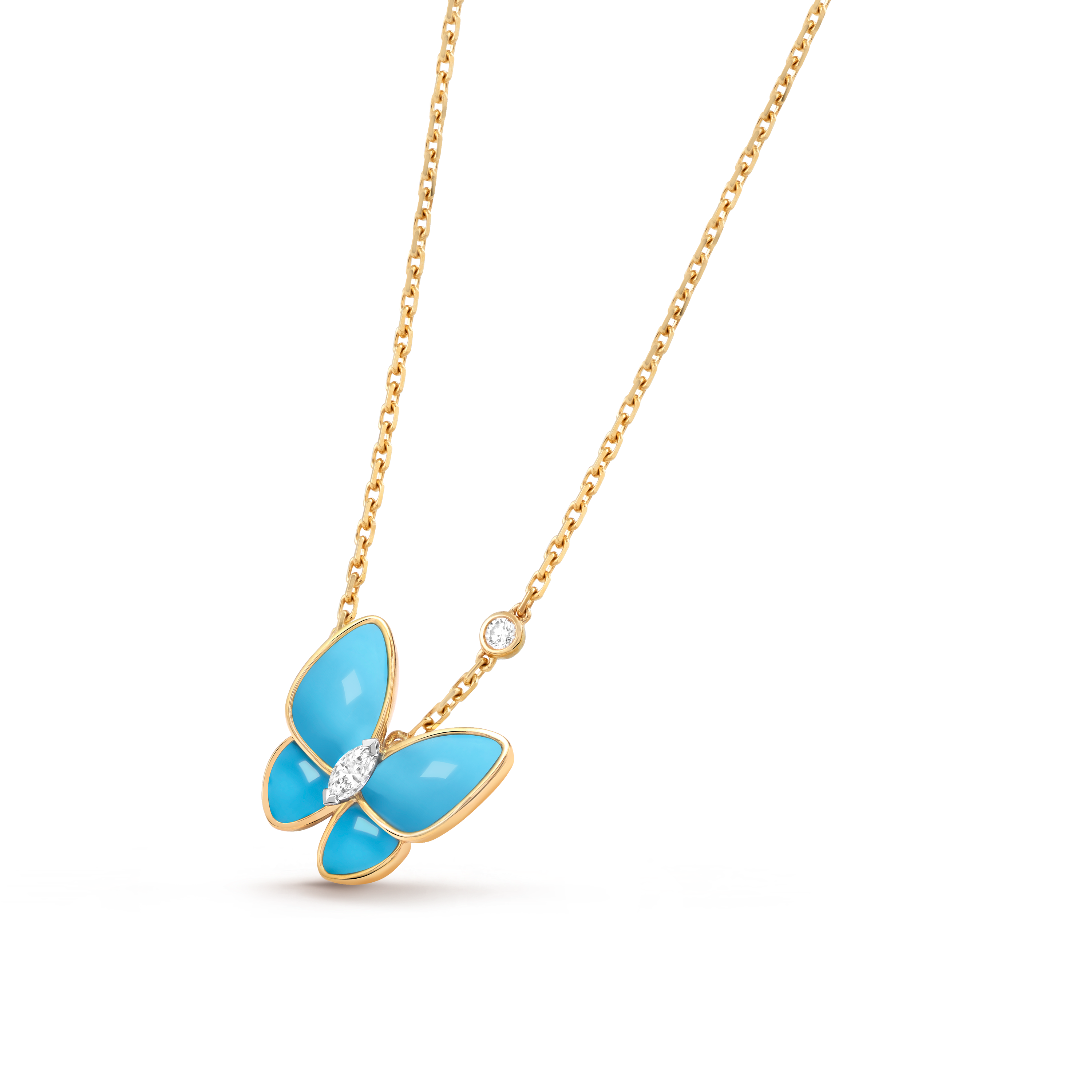 VCA Two Butterfly Diamond, Turquoise, 1 motif, VCARP7UP00 — view 4