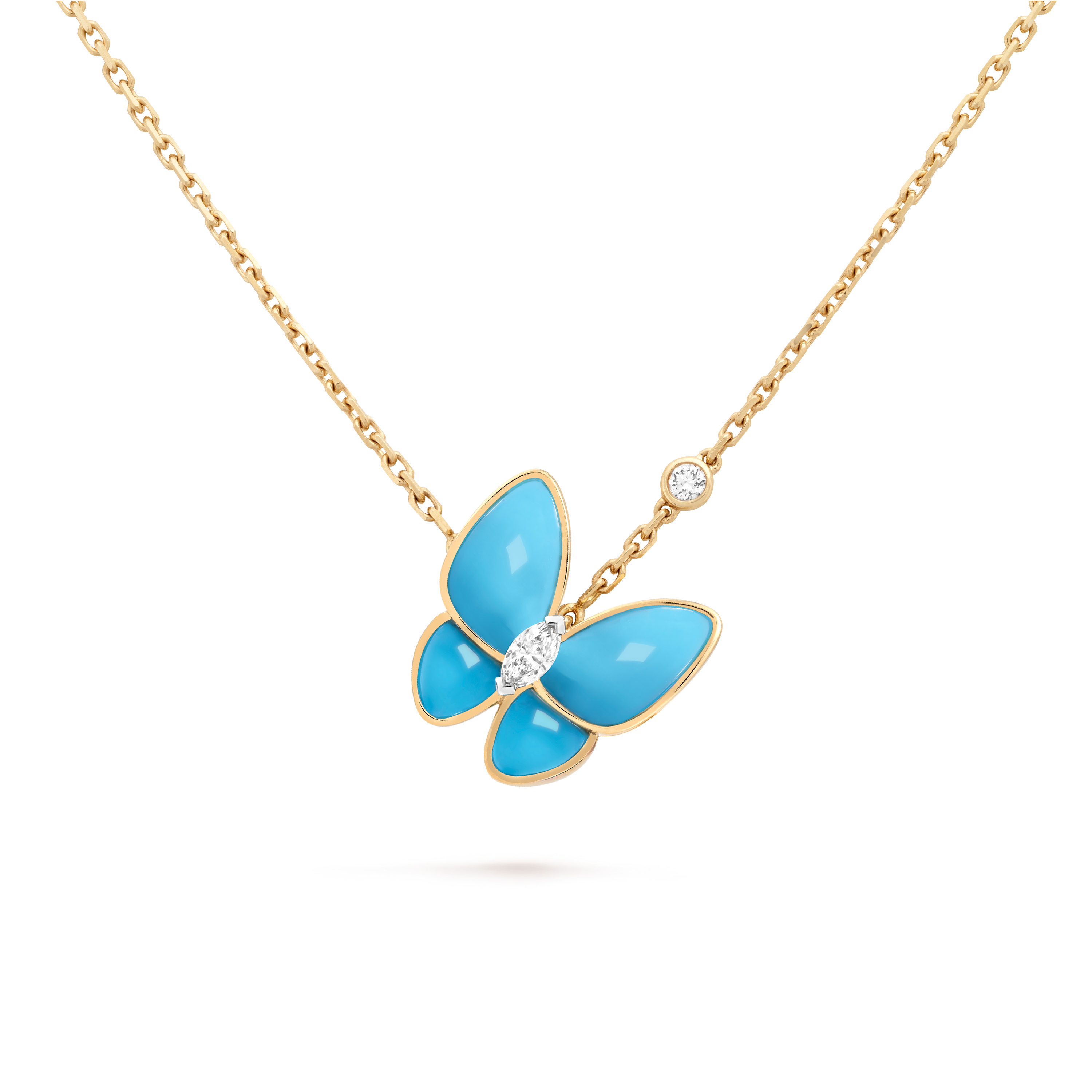 VCA Two Butterfly Diamond, Turquoise, 1 motif, VCARP7UP00