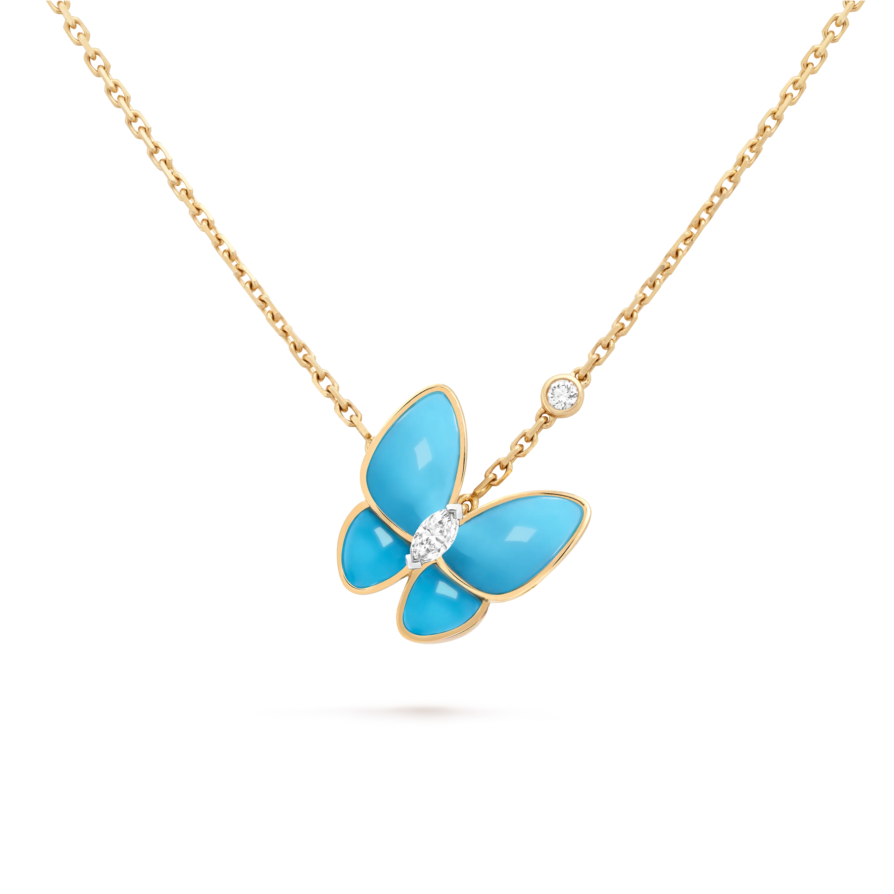 VCA Two Butterfly Diamond, Turquoise, 1 motif, VCARP7UP00