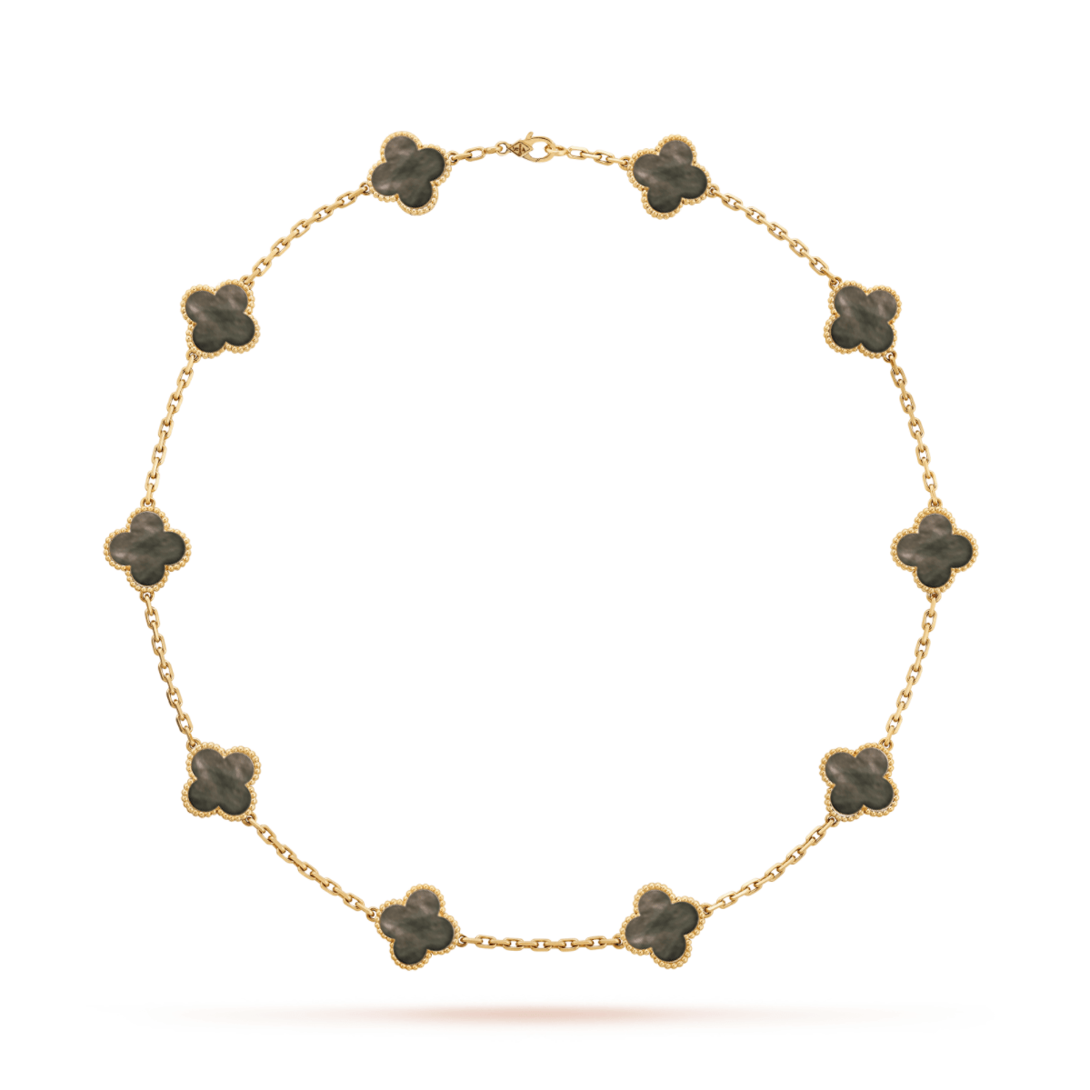 Van Cleef & Arpels Vintage Alhambra Necklace, 20 Motifs - Grey Mother-of-Pearl, 18K Rose Gold